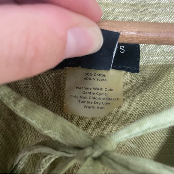 [Talbots] Green Plaid Pullover Tie Neck Long Sleeve Top - Picture 5 of 8